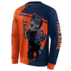 Custom Detroit Tigers Groot All-Over Print Sweatshirt For Fans