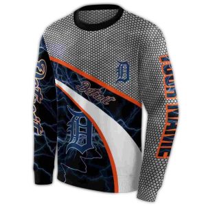 Custom Detroit Tigers Hexagonal Mesh All-Over Print Sweatshirt