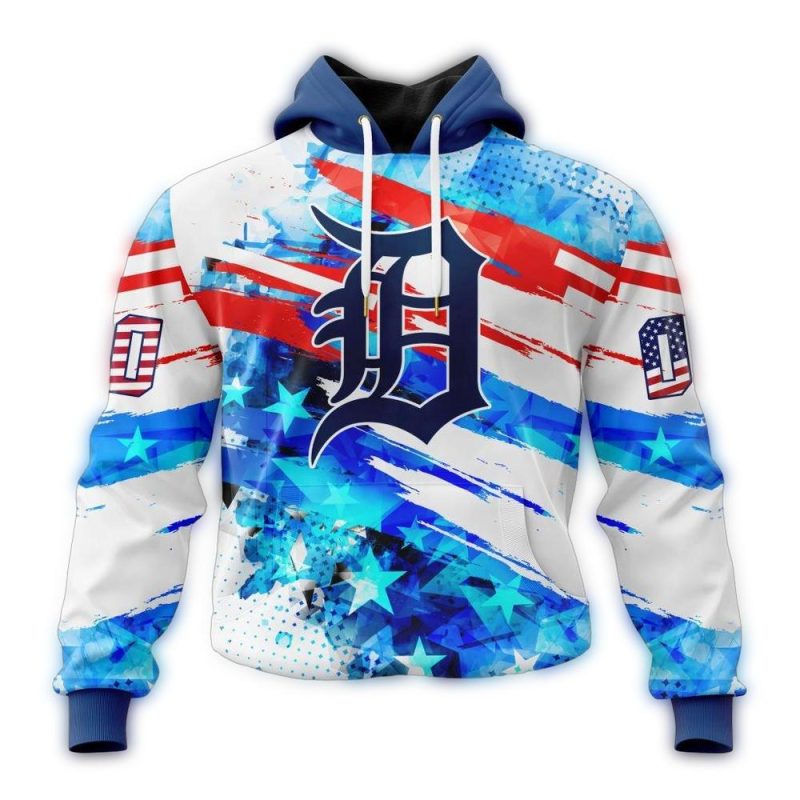 Personalized Detroit Tigers Independence Day 4th Of July All Over Print Hoodie 1