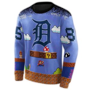 Custom Detroit Tigers Mario All Over Print Sweatshirt For Fans