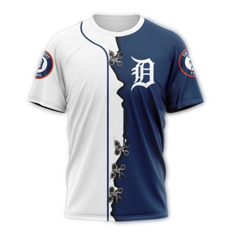 Personalized Detroit Tigers Mix Jersey All Over Print T Shirt 1