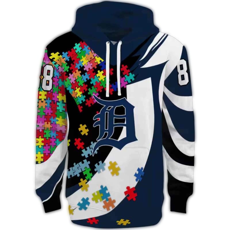Personalized Detroit Tigers Puzzle Pieces All Over Print Hoodie 1