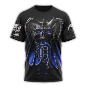 Personalized Detroit Tigers Skull Halloween T-Shirt - All Over Print Design