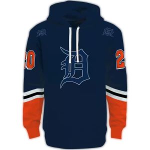 Custom Detroit Tigers Striped All-Over Print Hoodie For Fans