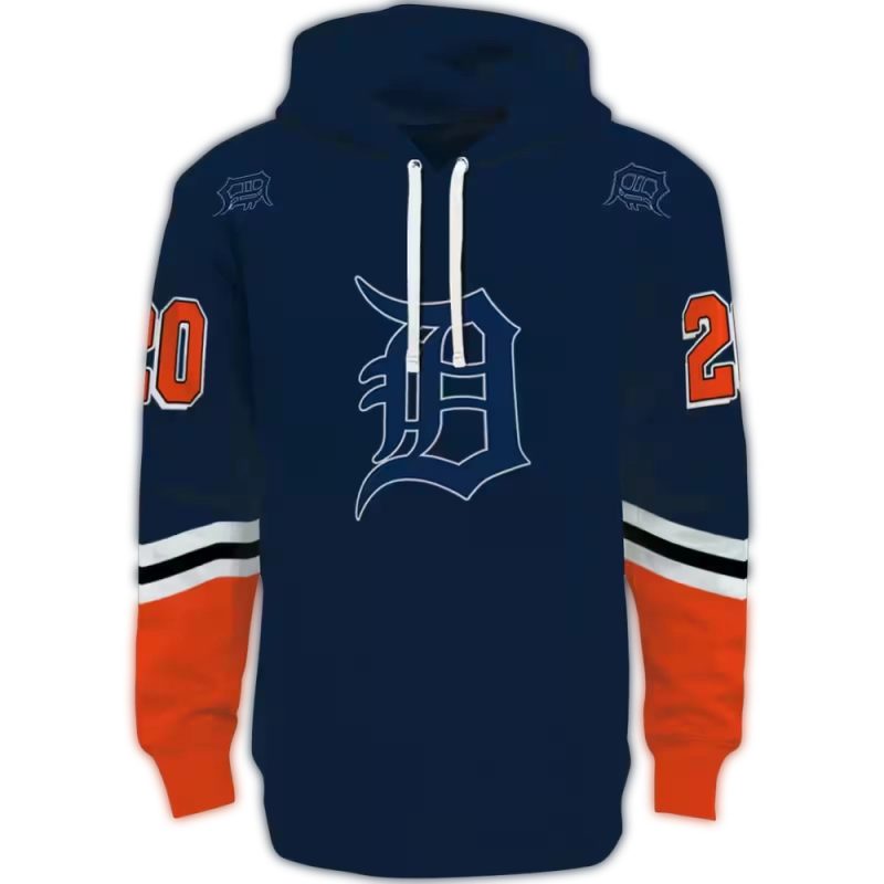 Personalized Detroit Tigers Striped All Over Print Hoodie 1