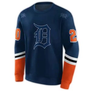 Custom Detroit Tigers Striped Print Sweatshirt For Fans