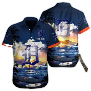 Custom Detroit Tigers Tropical Hawaiian Shirt For Surf And Beach Lovers