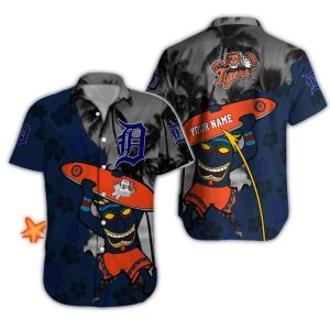 Custom Detroit Tigers Tiki Surf Hawaiian Shirt For Fans
