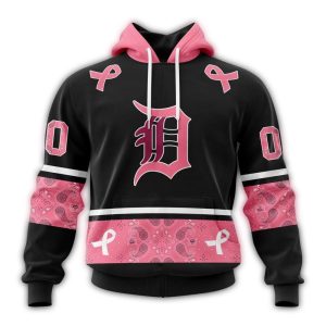 Custom Detroit Tigers We Wear Pink Breast Cancer Awareness Hoodie