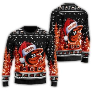 Personalized Baltimore Orioles Christmas Ugly Sweater For Festive Cheer