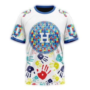 Custom Houston Astros Autism Awareness All-Over Print T-Shirt