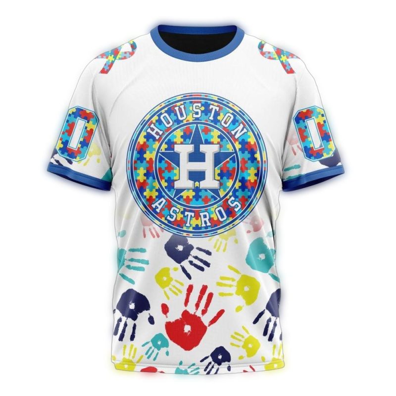 Personalized Houston Astros Autism Awareness All over Print T Shirt 1