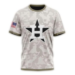 Custom Houston Astros Camo Armed Forces Day All-Over Print T-Shirt