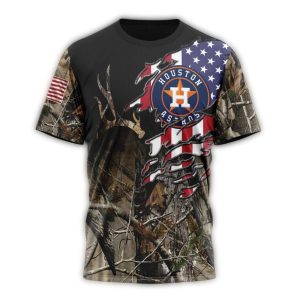 Personalized Houston Astros Camo Realtree All-Over Print T-Shirt For Hunters