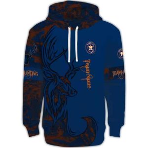 Custom Houston Astros Deer Silhouette All-Over Print Hoodie For Fans