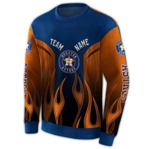 Custom Houston Astros Flame All-Over Print Sweatshirt For Fans