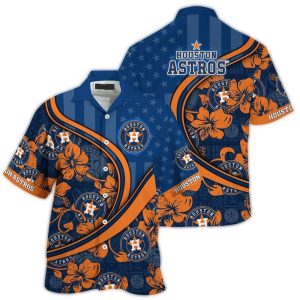 Custom Houston Astros Floral Flag Hawaiian Shirt For Fans