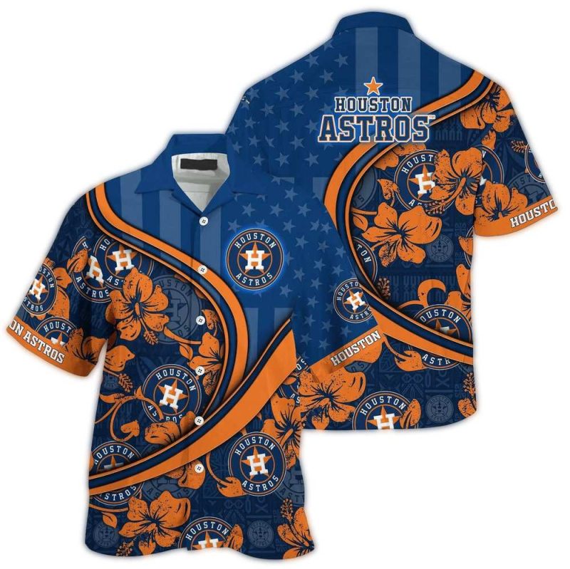 Personalized Houston Astros Flower and Flag Us Hawaiian Shirt 1