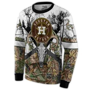 Custom Houston Astros Forest Silhouette All-Over Print Sweatshirt