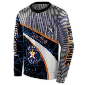Custom Houston Astros Hexagonal Mesh All-Over Print Sweatshirt