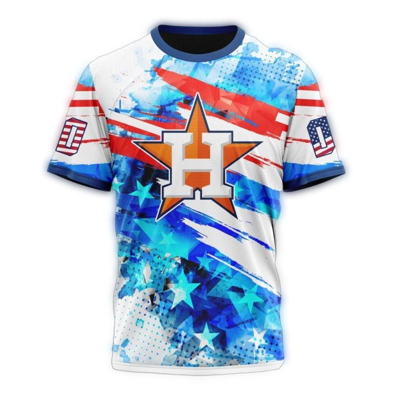 Personalized Houston Astros Independence Day 4th Of July All over Print T Shirt 1