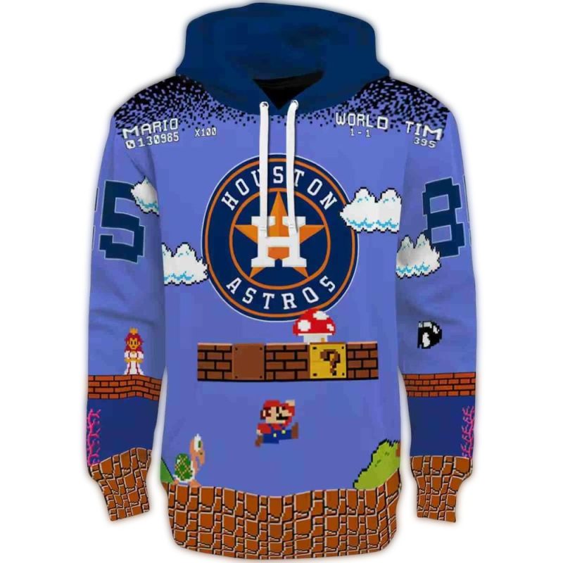 Personalized Houston Astros Mario All over Print Hoodie 1