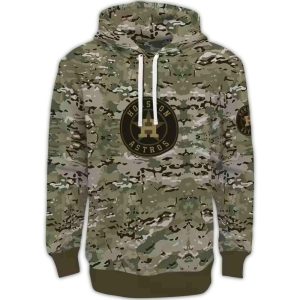 Custom Houston Astros Military Style All-Over Print Hoodie For Fans