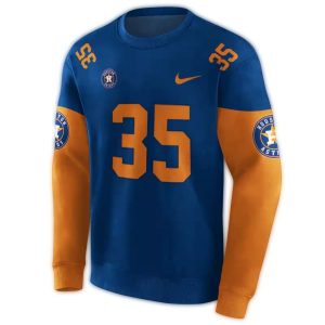 Custom Houston Astros Minimalist All-Over Print Sweatshirt