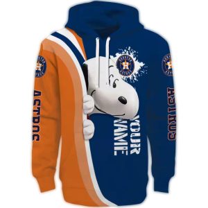 Custom Houston Astros Snoopy All-Over Print Hoodie For Fans