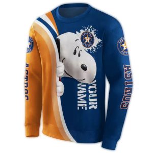 Custom Houston Astros Snoopy All-Over Print Sweatshirt For Fans