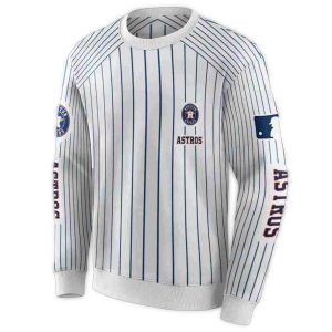 Custom Houston Astros Pinstripe All-Over Print Sweatshirt