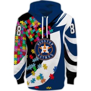 Custom Houston Astros All-Over Print Hoodie With Puzzle Piece Design