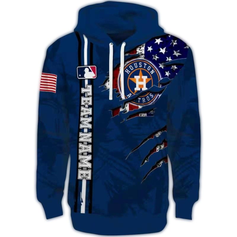 Personalized Houston Astros Ripped Flag All over Print Hoodie 1