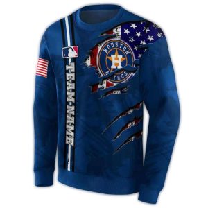 Custom Houston Astros Ripped Flag All-Over Print Sweatshirt