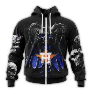 Custom Houston Astros Skull Design All-Over Print Hoodie