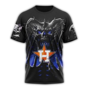 Custom Houston Astros Skull Design All-Over Print T-Shirt