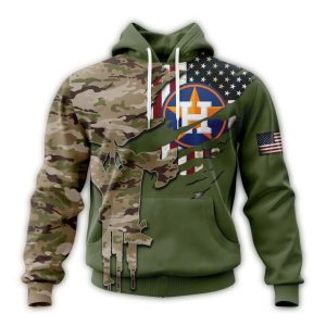 Custom Houston Astros Camo Skull Punisher Hoodie For Veterans Day