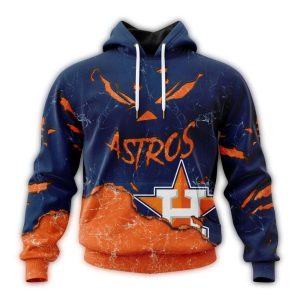 Personalized Houston Astros Halloween Jack O'Lantern All-Over Print Hoodie