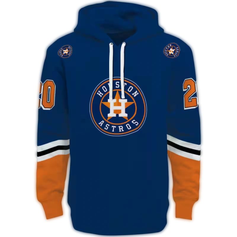 Personalized Houston Astros Striped All over Print Hoodie 1