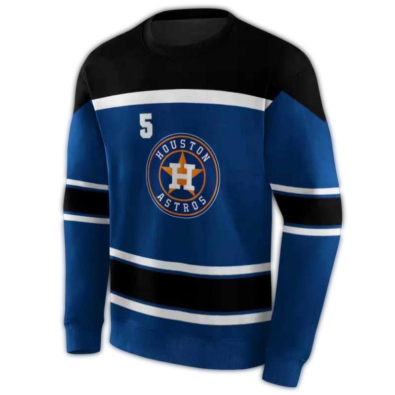 Personalized Houston Astros Striped Pattern All over Print Sweatshirt 1