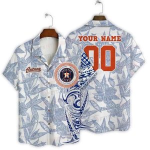 Custom Houston Astros Tribal Wave Hawaiian Shirt For Fans