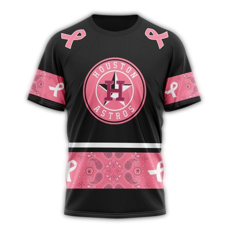 Personalized Houston Astros We Wear Pink Breast Cancer All over Print T Shirt 1