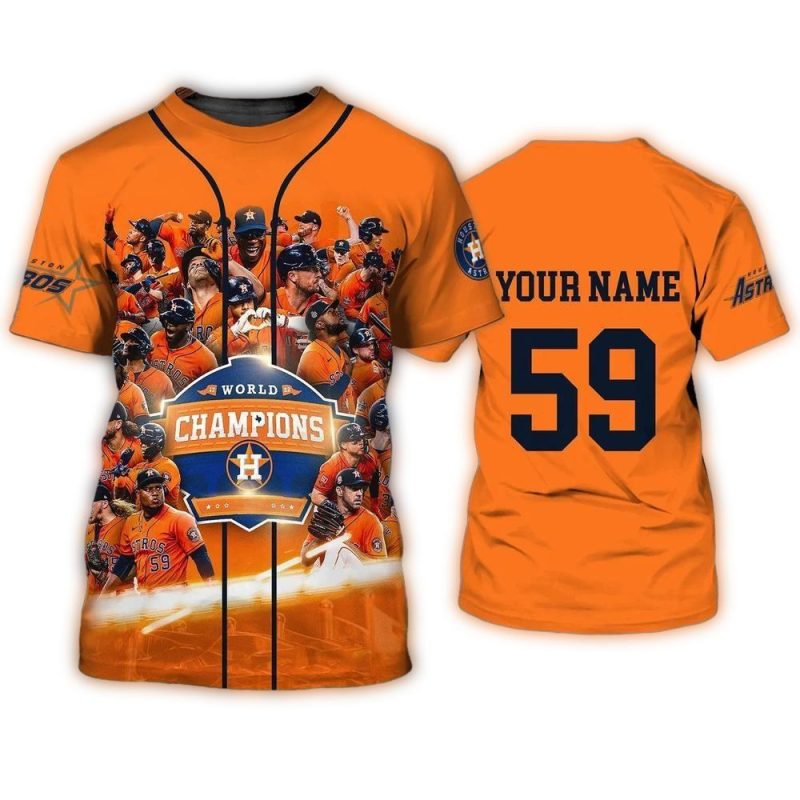 Personalized Houston Astros World Champion Player All over Print T Shirt 1