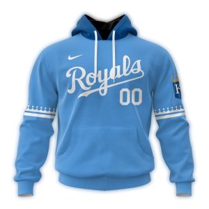 Custom Kansas City Royals Blue All Over Print Hoodie - Alternate Design