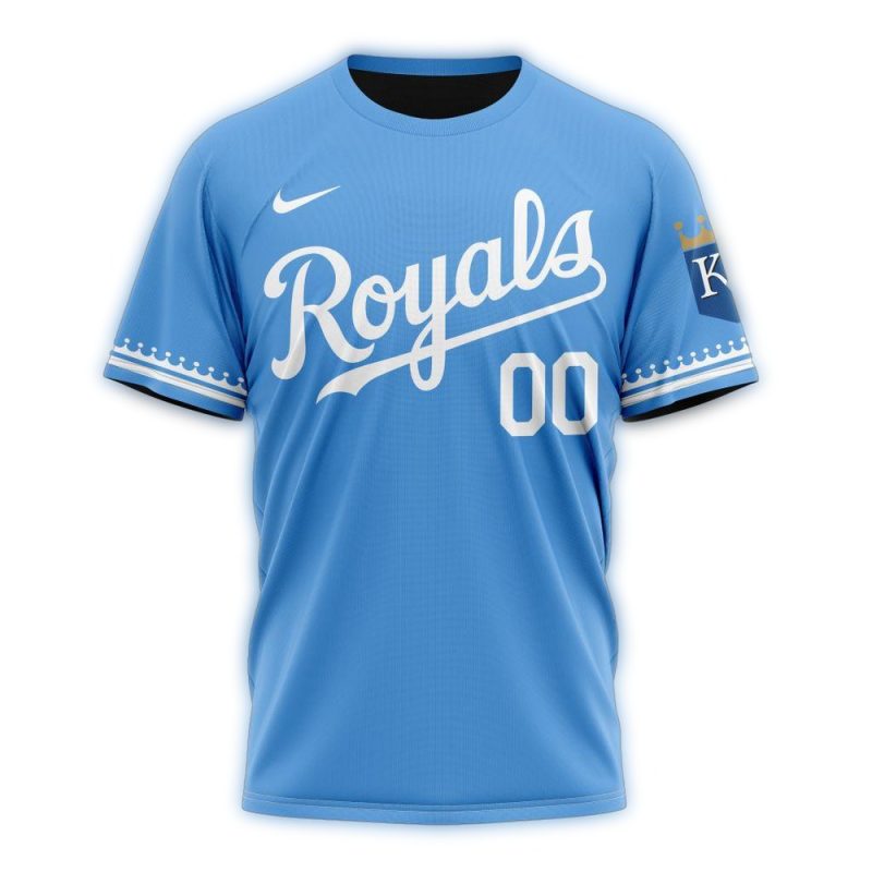 Personalized Kansas City Royals Alternate Concept Blue All Over Print T Shirt 1