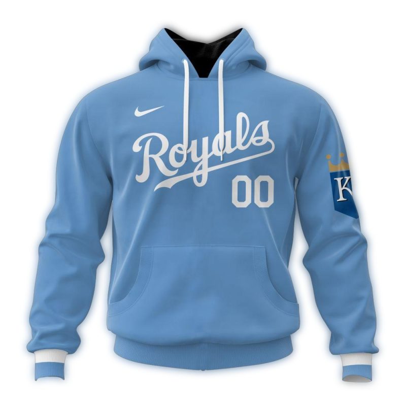 Personalized Kansas City Royals Alternate Kits Blue All Over Print Hoodie 1