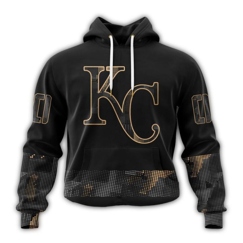 Personalized Kansas City Royals Armed Forces Day Black All Over Print Hoodie 1