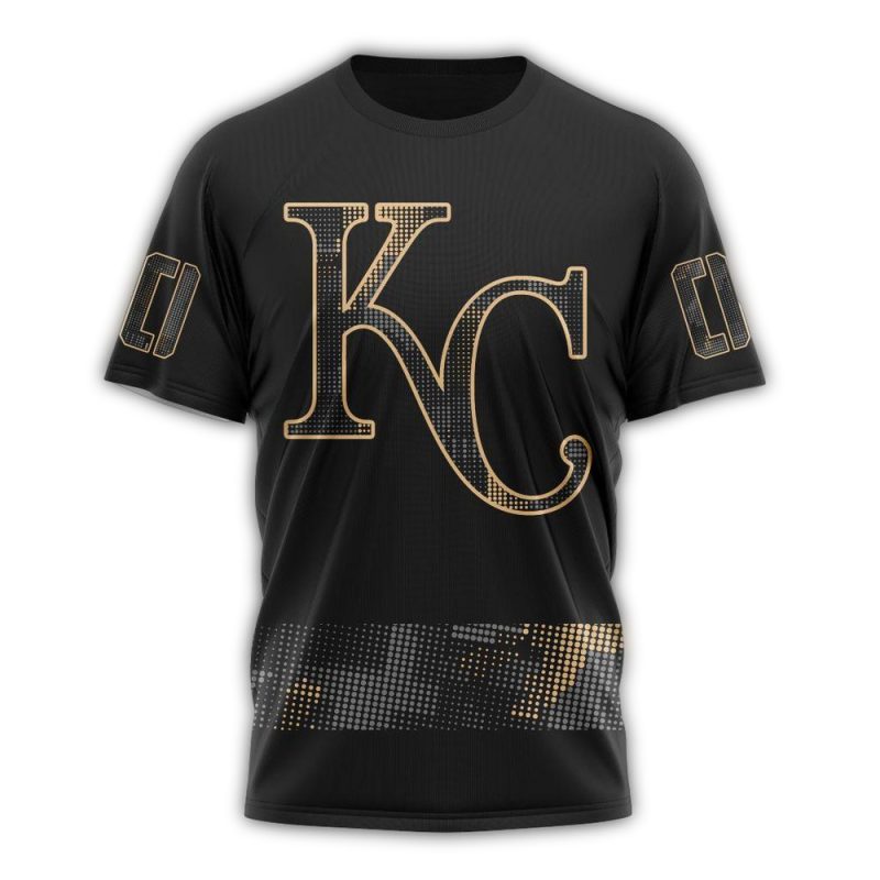 Personalized Kansas City Royals Armed Forces Day Black All Over Print T Shirt 1
