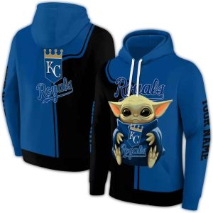 Custom Kansas City Royals Baby Yoda Hoodie - All Over Print Design