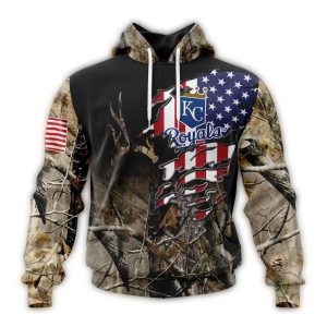 Custom Kansas City Royals Camo Realtree All-Over Print Hoodie For Fans
